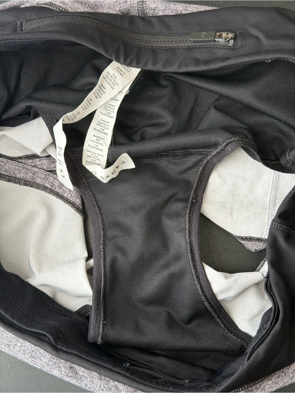 Lululemon Speed Short Heathered Gray Black Lined Running Shorts Size 6 - Picture 4 of 6